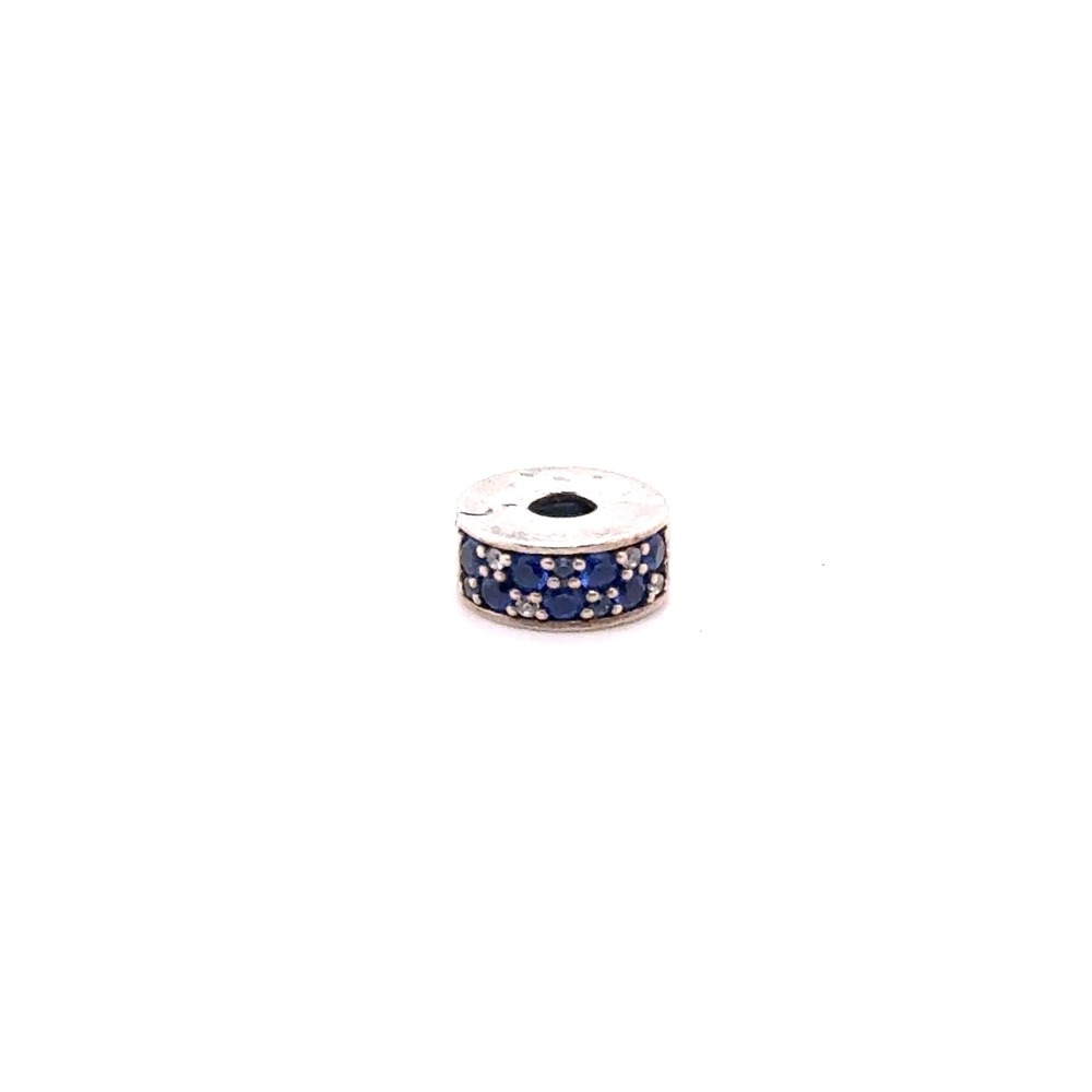 Pandora Sparkling Blue Pave Clip Charm Sterling Silver S925 ALE 791058C01